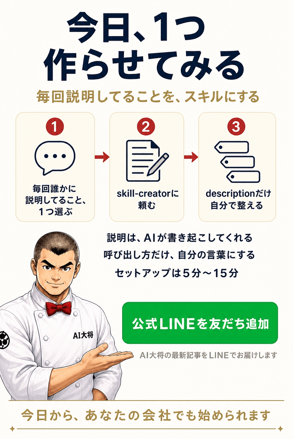 AI大将が、公式LINEへの登録を勧めている案内画像