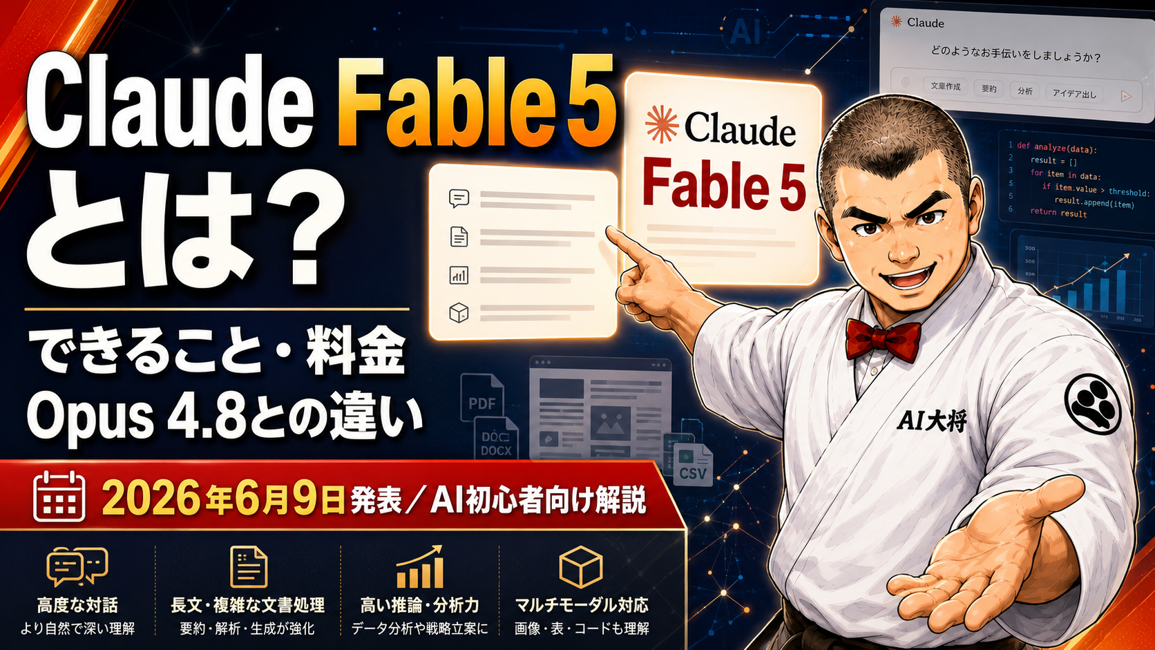 Anthropicが2026年6月9日に発表したClaude Fable 5の解説記事サムネイル